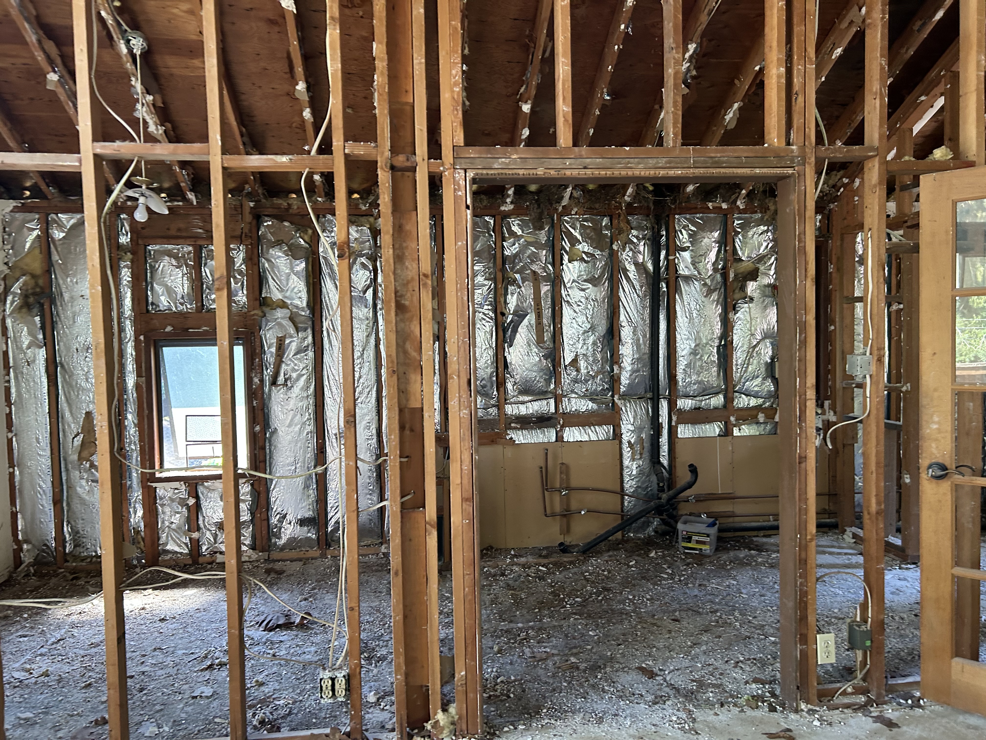 Kitchen demo — down to the studs